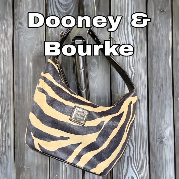 Dooney & Bourke Zebra Print Leather Hobo Bag - Picture 1 of 10